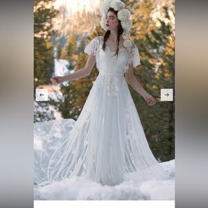 Willowby By Watter HEARTLEAF IVORY ILLUSION DRESS